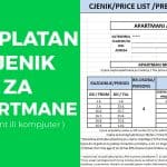 Cjenik za apartmane